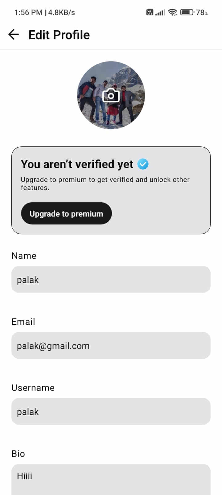 User profile verification & payment gateway interface